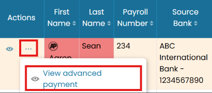 View Advanced Payment and edit adjustments