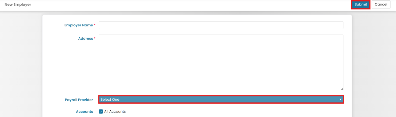 Choose New Employer from the three-dot menu