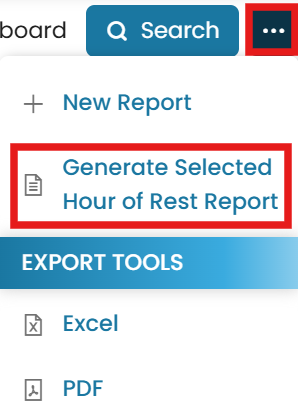 Generate Selected Hours of Rest Report